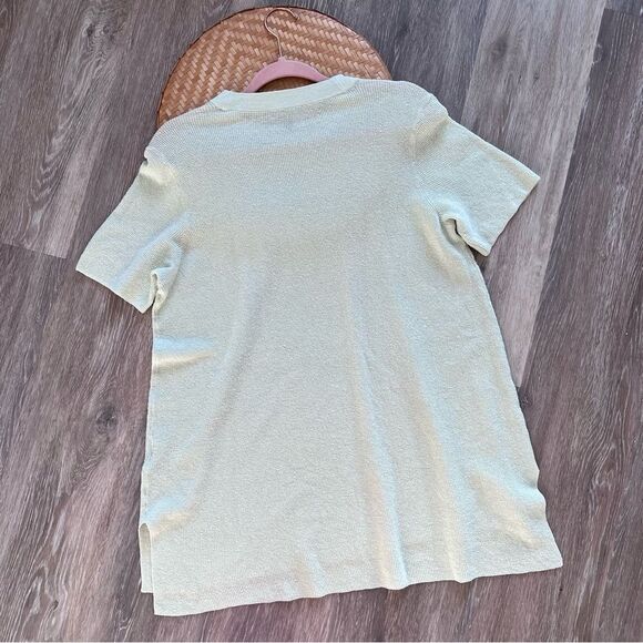Eileen fisher MIST green organic linen blend honey comb‎ knit top women’s M - Picture 7 of 7